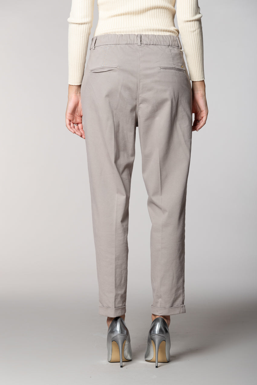 New York Cozy pantalone chino donna in gabardina carrot  fit