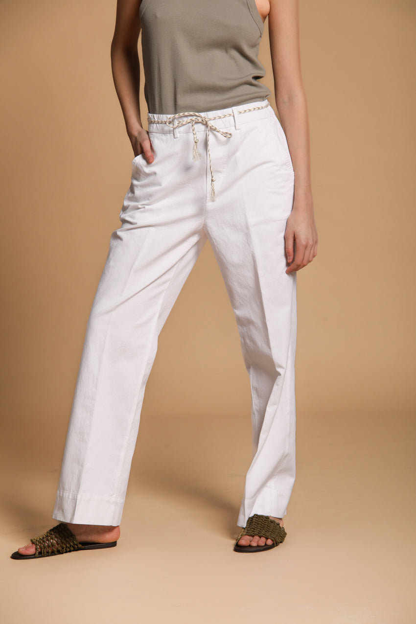 New York Cozy Straight pantalone chino donna in twill di lino e cotone straight fit
