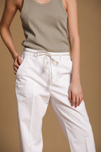 New York Cozy Straight pantalone chino donna in twill di lino e cotone straight fit