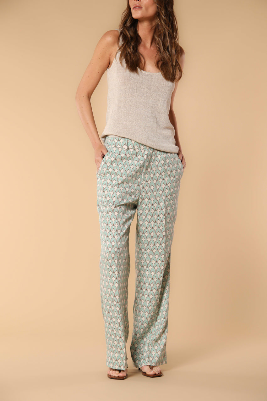 New York Cozy Straight pantalone chino jogger donna in modal con stampa straight fit