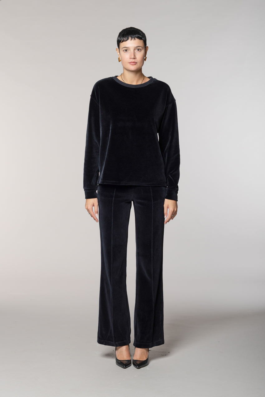 Easy Straight pantalone chino donna in jersey ciniglia straight fit