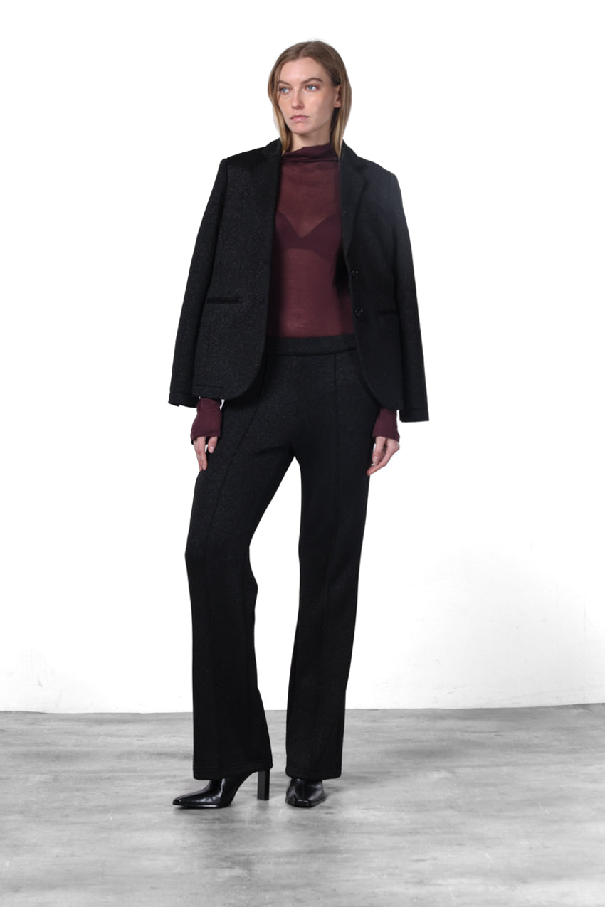 Easy Straight Chinohose für Damen aus Jersey mit Lurex in Strickoptik mit straight fit
