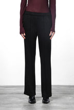 Easy Straight Chinohose für Damen aus Jersey mit Lurex in Strickoptik mit straight fit