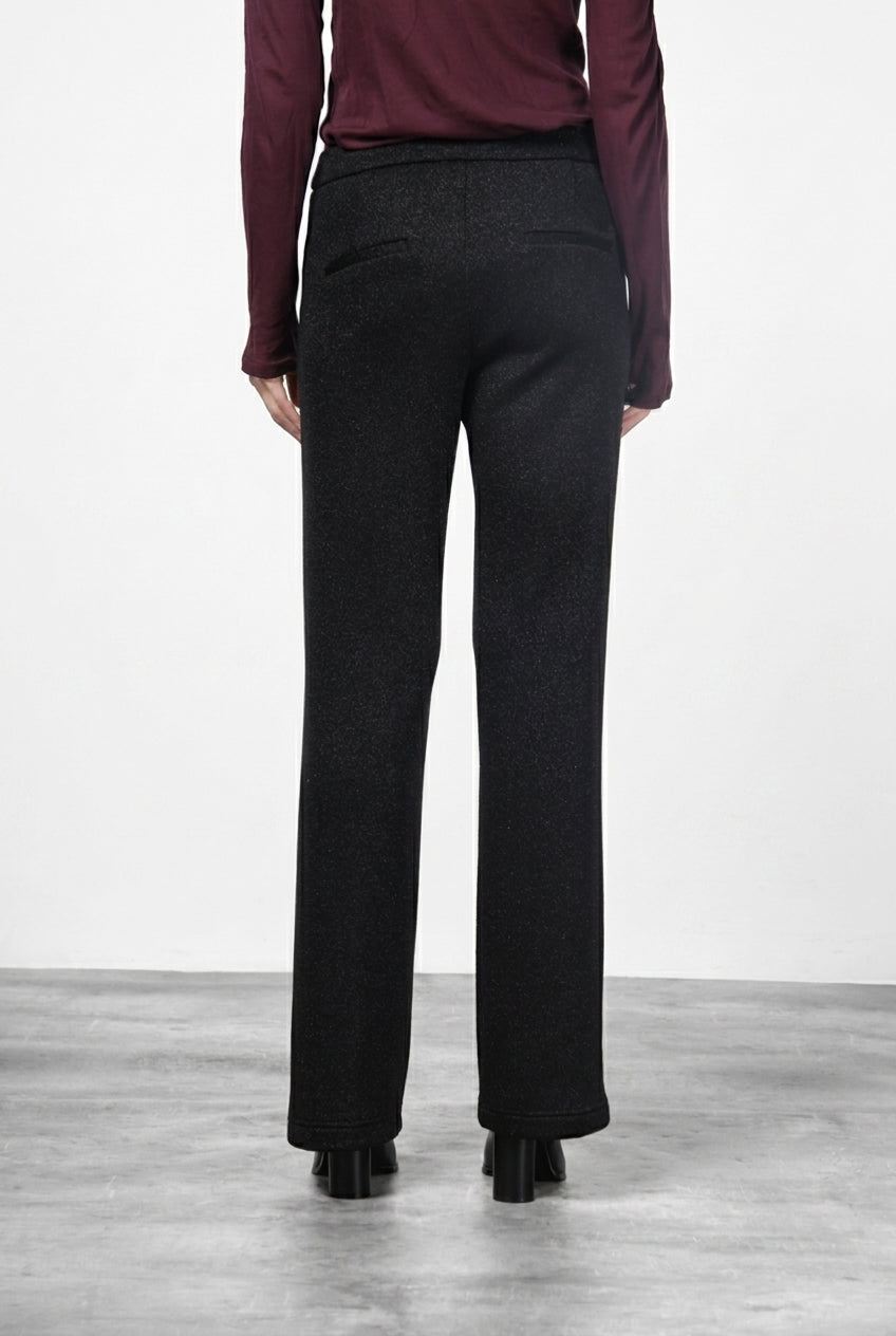 Easy Straight Chinohose für Damen aus Jersey mit Lurex in Strickoptik mit straight fit