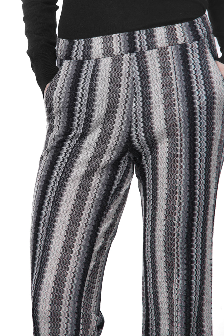 Easy Straight Chinohose für Damen aus Jacquard mit straight fit