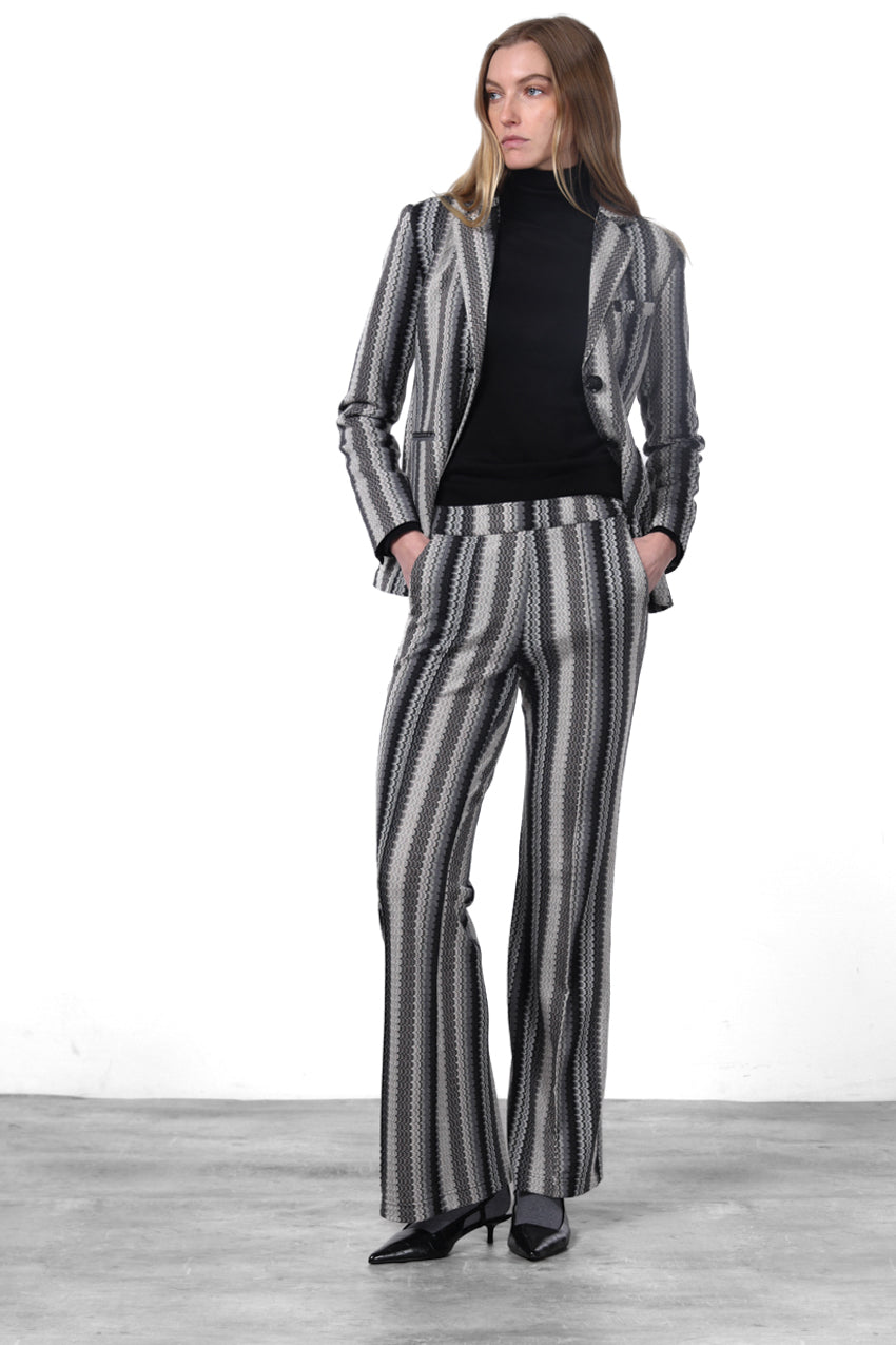 Easy Straight Chinohose für Damen aus Jacquard mit straight fit