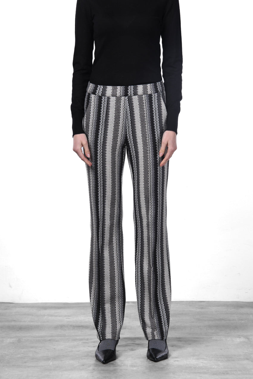 Easy Straight Chinohose für Damen aus Jacquard mit straight fit