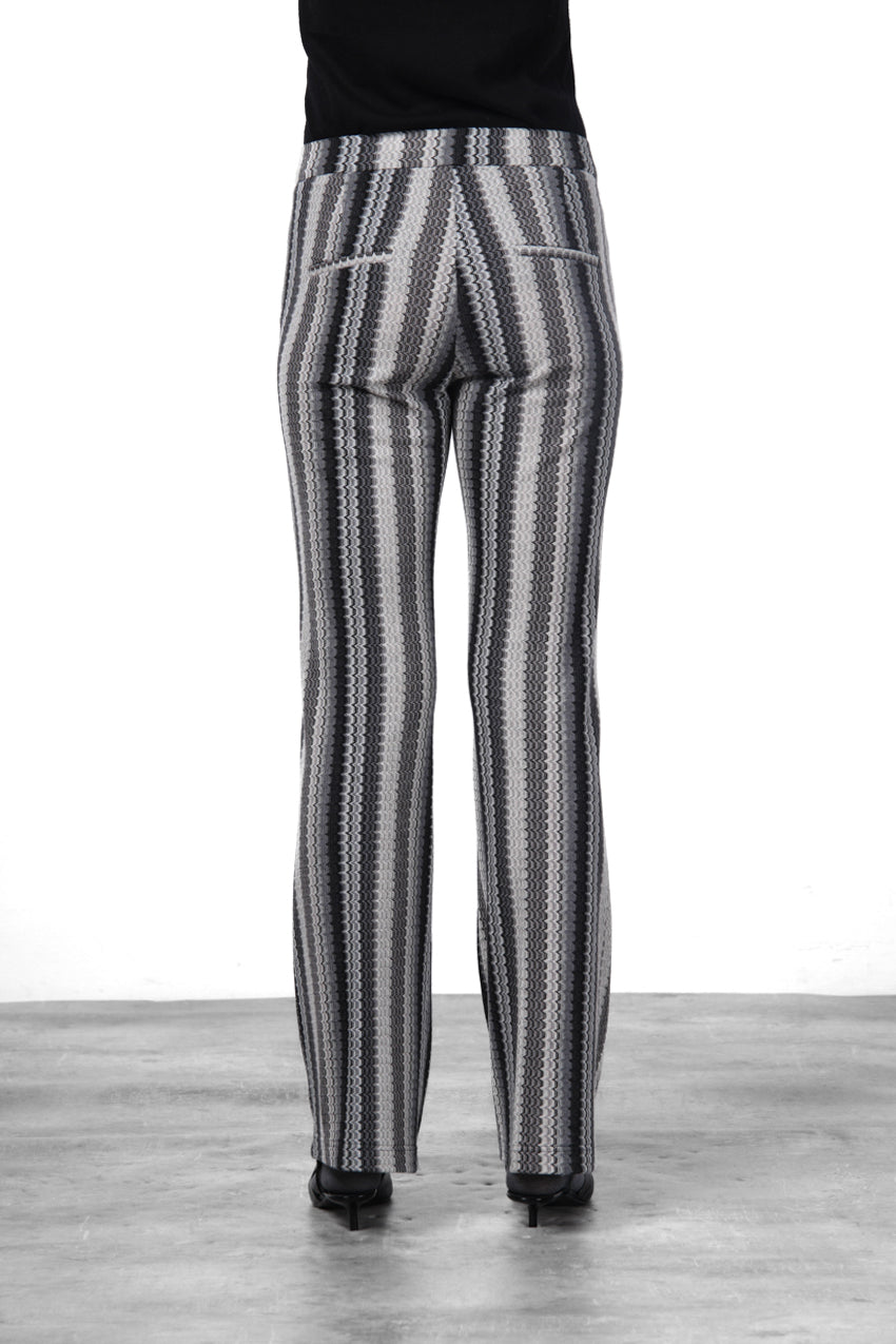 Easy Straight Chinohose für Damen aus Jacquard mit straight fit