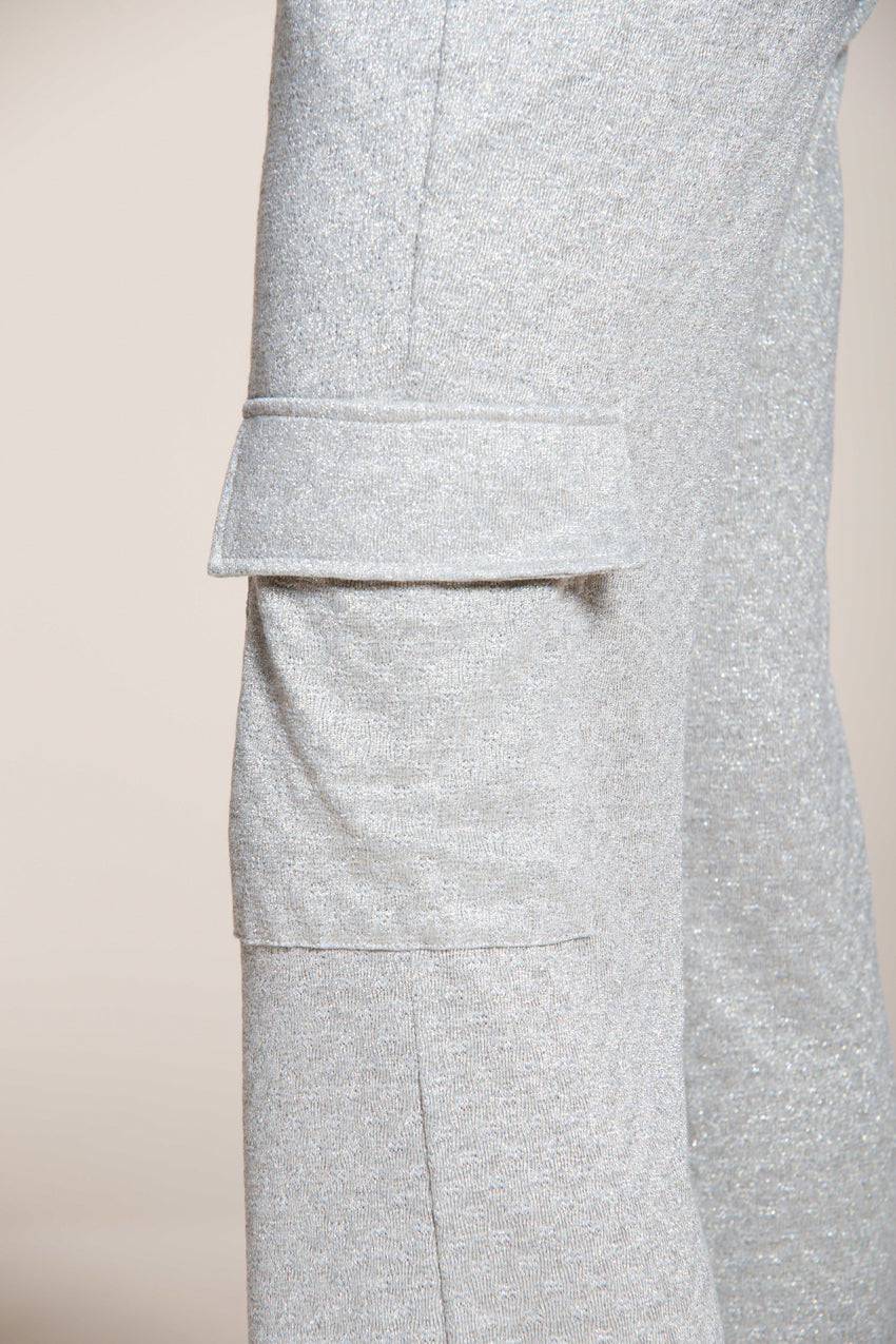 Easy Straight pantalone cargo jogger donna in tricot lurex straight fit