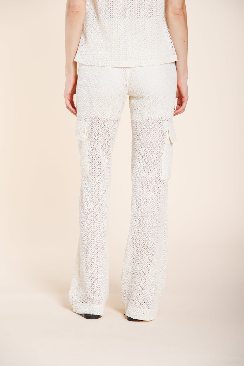Easy Straight pantalone cargo jogger donna in maglia crochet straight fit