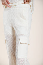 Easy Straight pantalone cargo jogger donna in maglia crochet straight fit