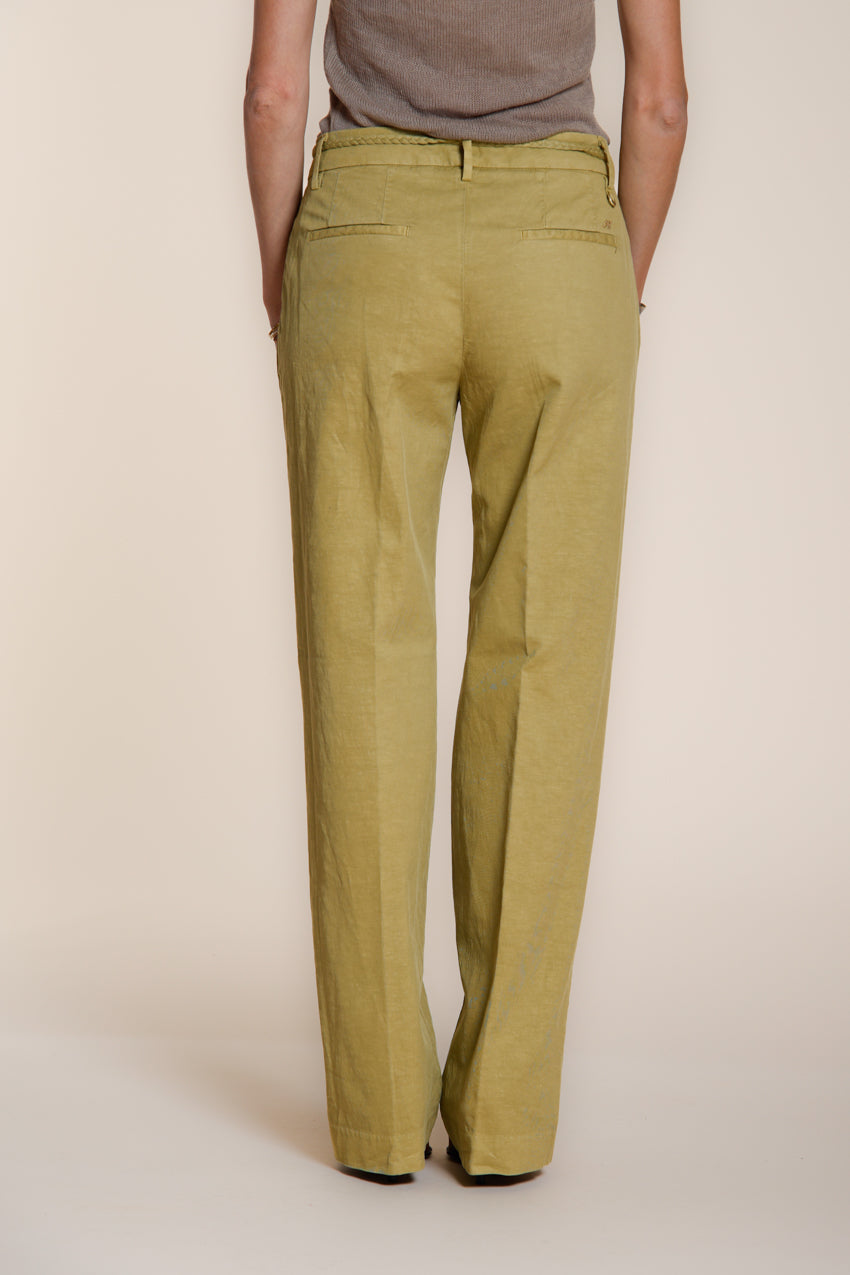 New York Straight pantalone chino donna in twill di cotone e lino straight fit