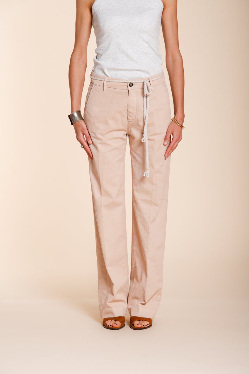 New York Straight Hose Chino Damen aus Twill aus Baumwolle und Leinen straight fit