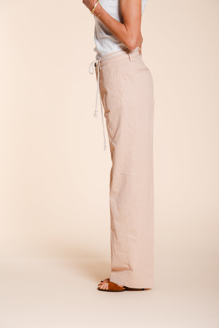 New York Straight Hose Chino Damen aus Twill aus Baumwolle und Leinen straight fit