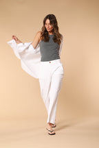 New York Cropped pantalone chino donna in gabardina straight fit