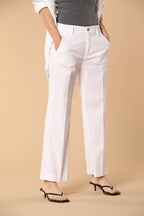 New York Cropped pantalone chino donna in gabardina straight fit