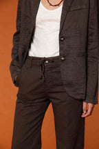 New York Straight pantalone chino donna in twill di cotone e lino straight fit