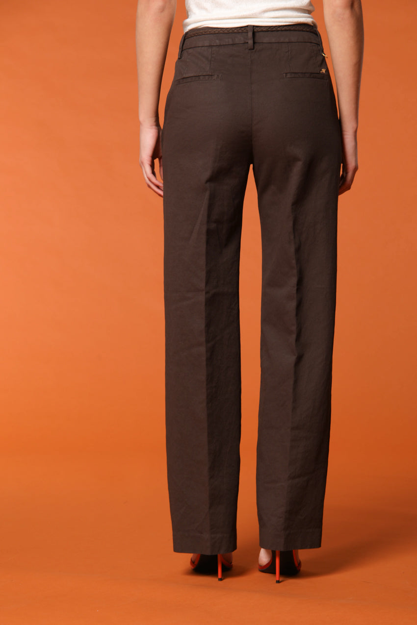 New York Straight Chino-Hose für Damen aus Baumwoll-Leinen-Twill Straight Fit