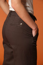 New York Straight pantalone chino donna in twill di cotone e lino straight fit