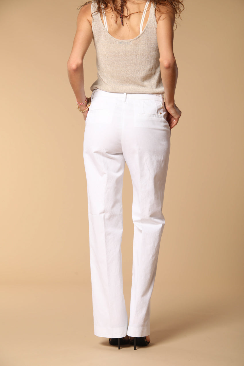 New York Straight Chino-Hose für Damen aus Baumwoll-Leinen-Twill Straight Fit