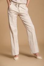 New York Straight pantalone chino donna in twill di cotone e lino straight fit