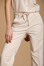 New York Straight pantalone chino donna in twill di cotone e lino straight fit