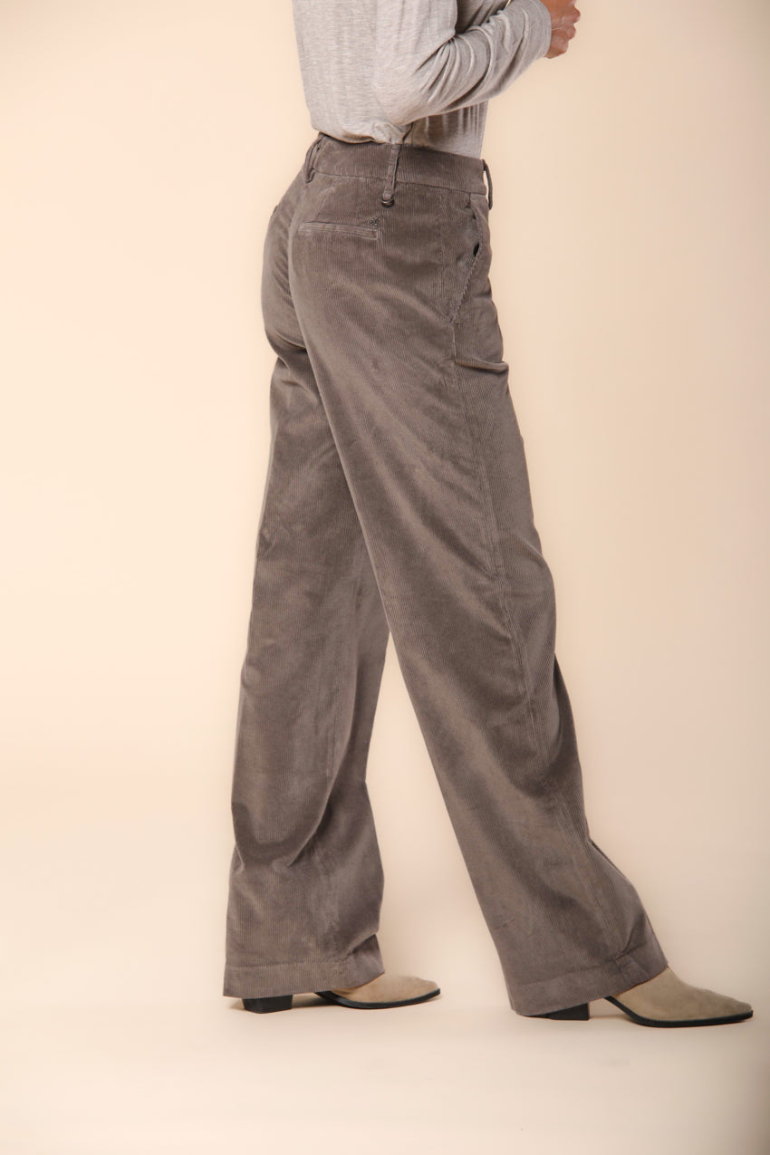 New York Straight pantalone chino donna in velluto a coste straight fit