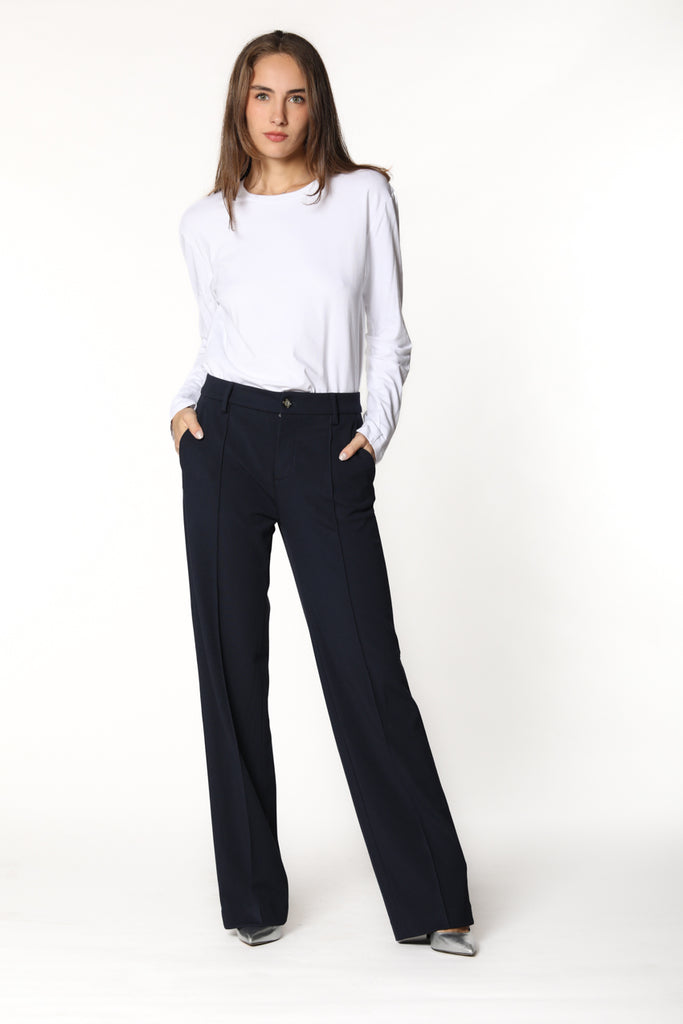 Bild 1 der Damen Chino-Hosen aus Jersey Dunkelblau Modell New York Straight von Mason’s