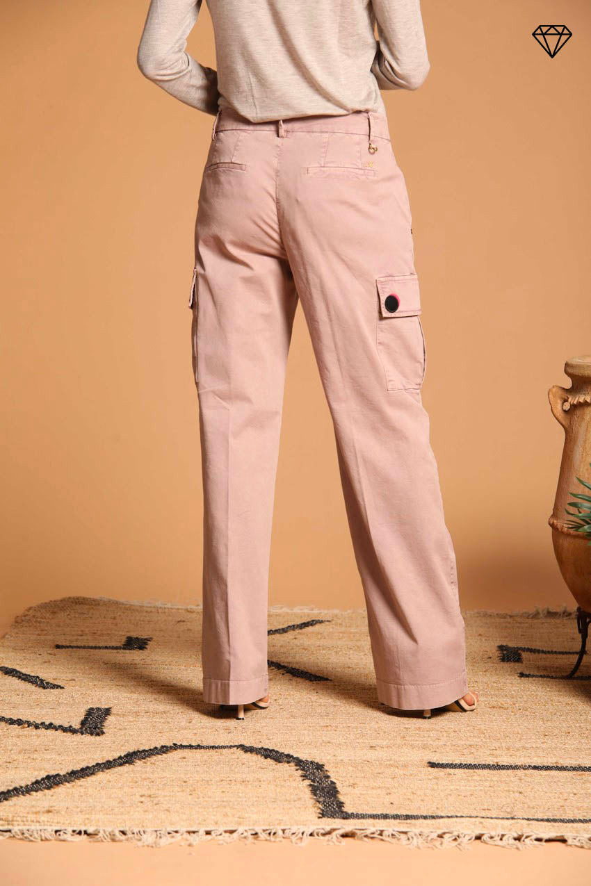 Immagine 4 di pantalone cargo donna in gabardina modello Victoria straight fit