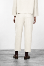 Baloon pantalone chino donna in panno di lana baloon fit