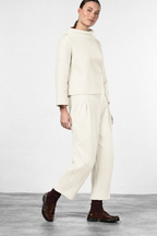 Baloon pantalone chino donna in panno di lana baloon fit
