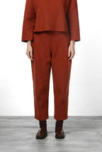 Baloon pantalone chino donna in panno di lana balloon fit