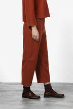 Baloon pantalone chino donna in panno di lana balloon fit