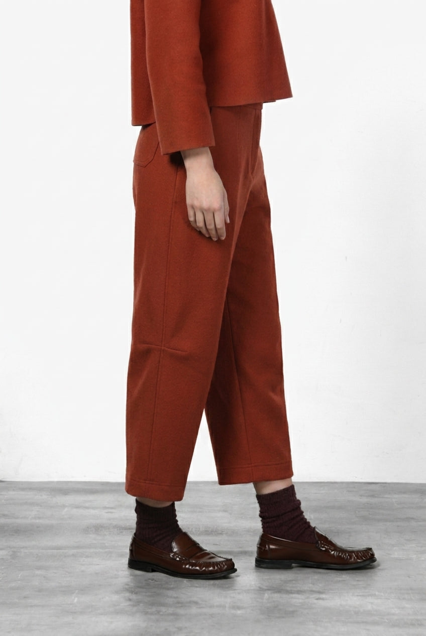 Damen-Chinohose aus Wolltuch im Balloon Fit