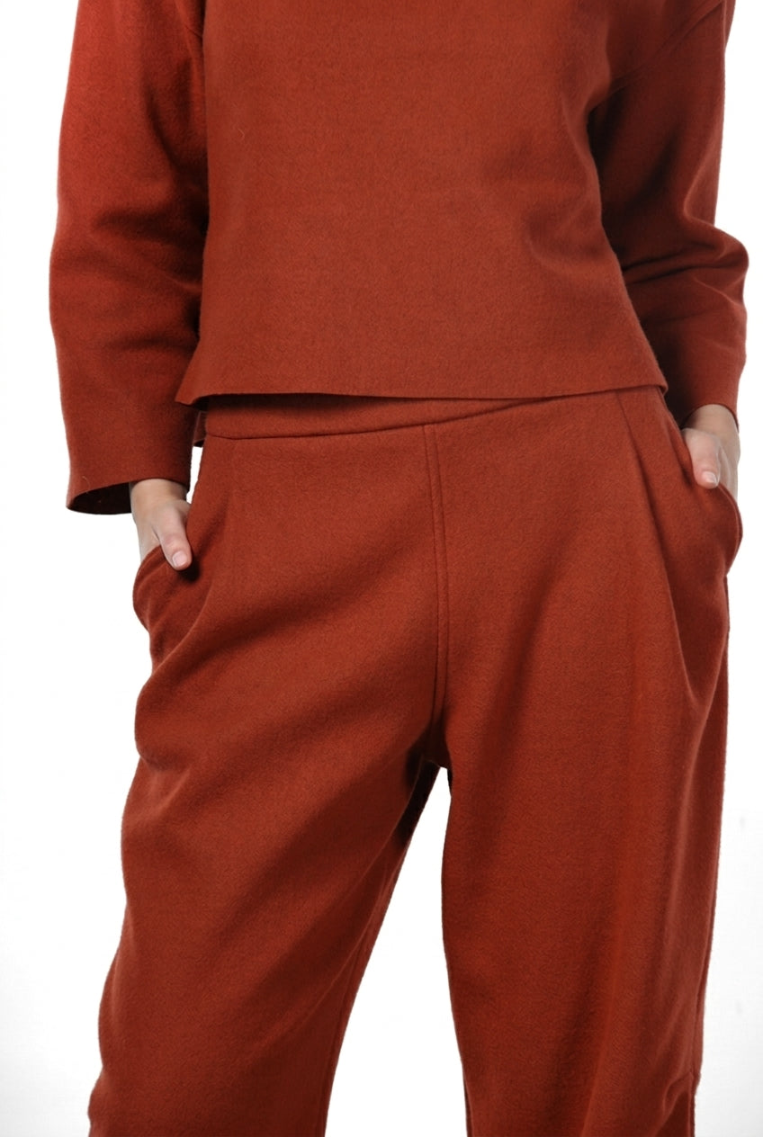 Damen-Chinohose aus Wolltuch im Balloon Fit
