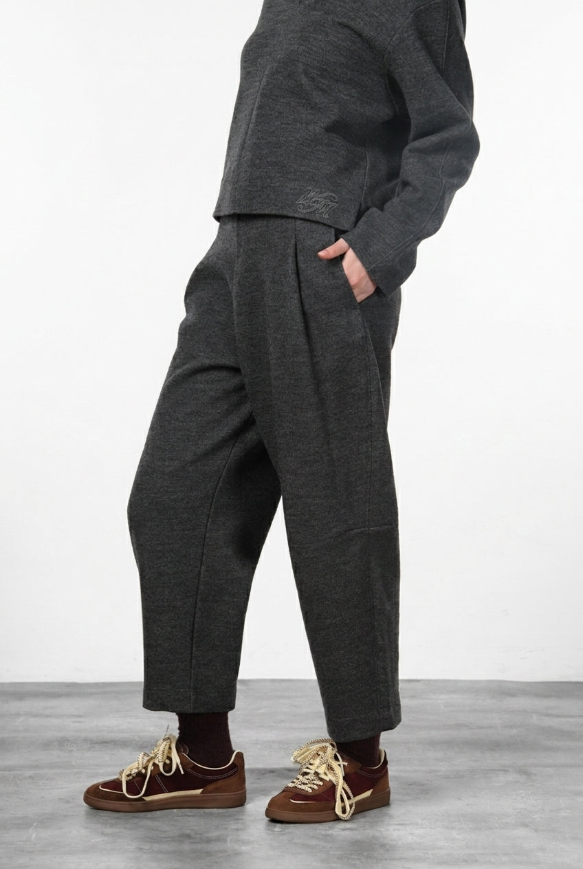 Baloon pantalone chino donna in panno jersey balloon fit