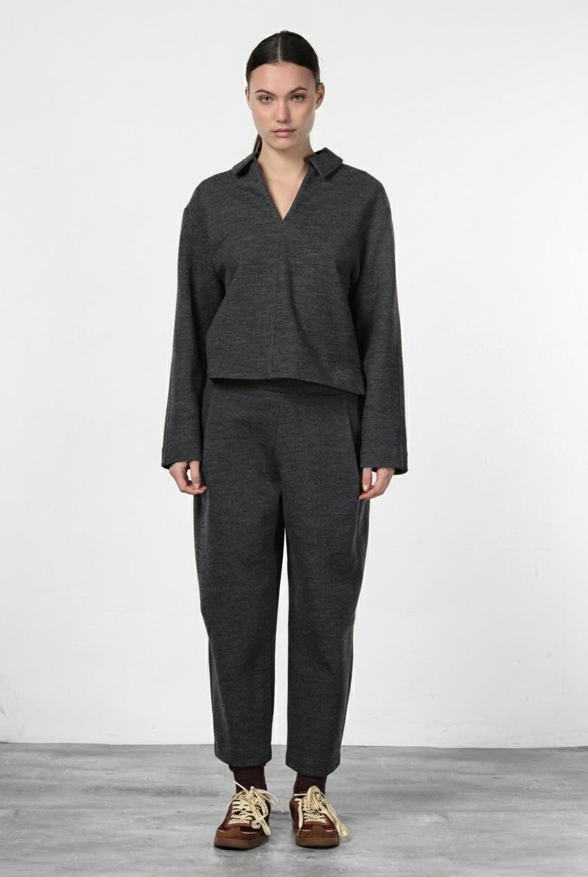 Baloon pantalone chino donna in panno jersey balloon fit