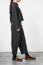 Baloon pantalone chino donna in panno jersey balloon fit