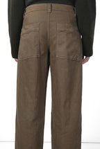 New York Palazzo pantalone chino donna in gabardina wide leg