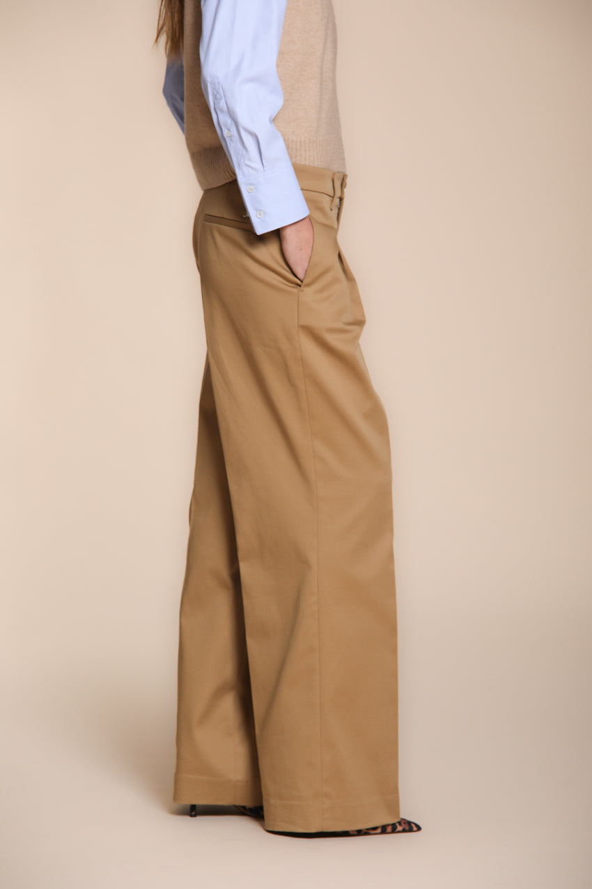 Foto 3 Ny Wide Pinces pantalone chino donna in gabardina wide leg fit