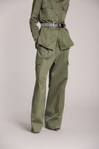 Foto 3 New York Wide Pinces cargo pantalone cargo donna in gabardina wide leg fit