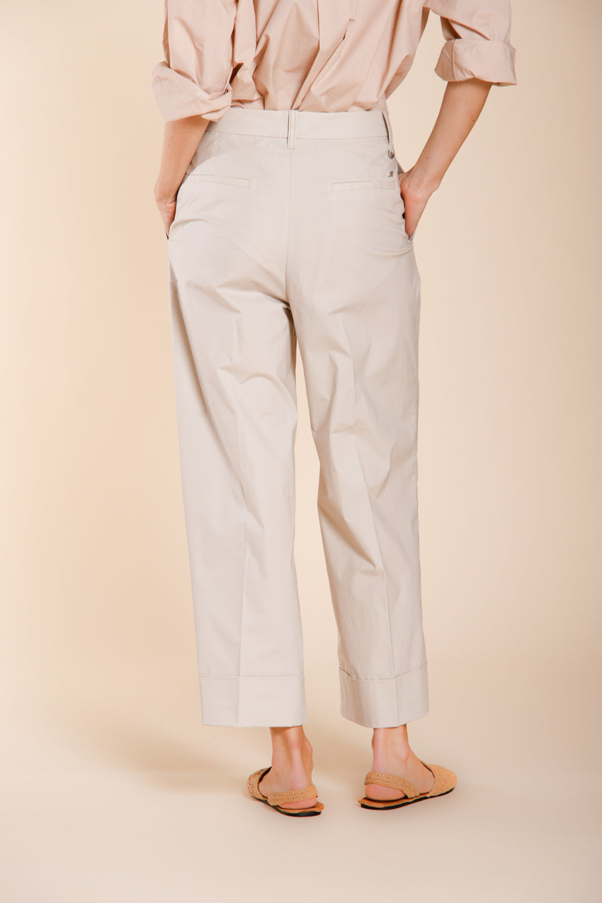 New York Wide pantalone chino donna in tela paracadute wide leg