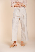 New York Wide pantalone chino donna in tela paracadute wide leg