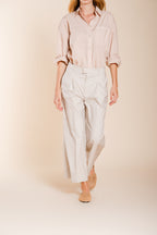 New York Wide pantalone chino donna in tela paracadute wide leg