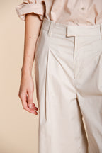 New York Wide pantalone chino donna in tela paracadute wide leg