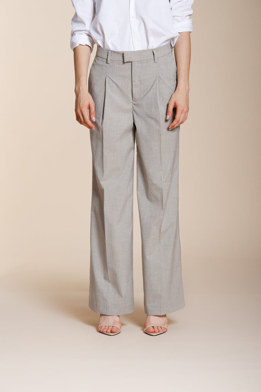 New York Wide Sartoriale pantalone chino donna in lana travel wide leg