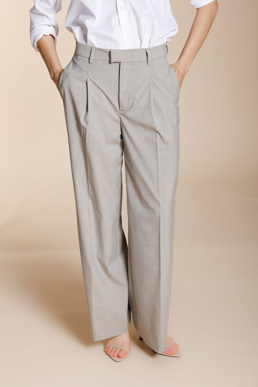New York Wide Sartoriale pantalone chino donna in lana travel wide leg