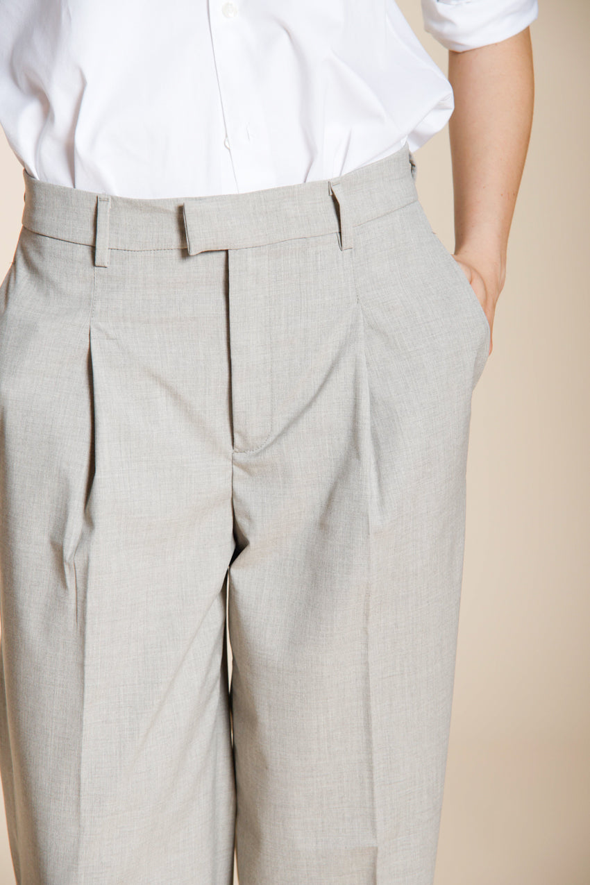 New York Wide Sartoriale pantalone chino donna in lana travel wide leg