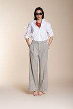 New York Wide Sartoriale pantalone chino donna in lana travel wide leg