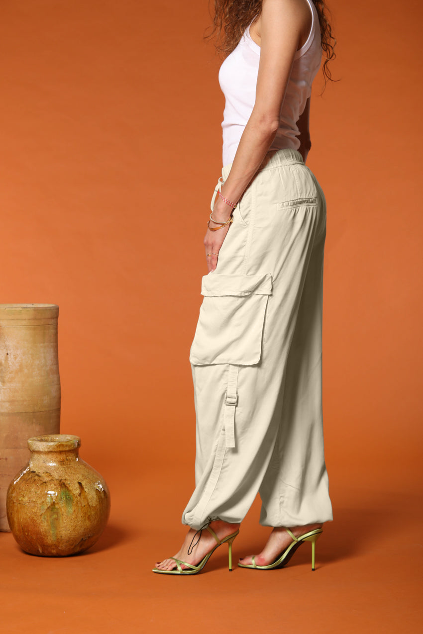 Francis pantalone cargo jogger donna in cotone modal relaxed fit